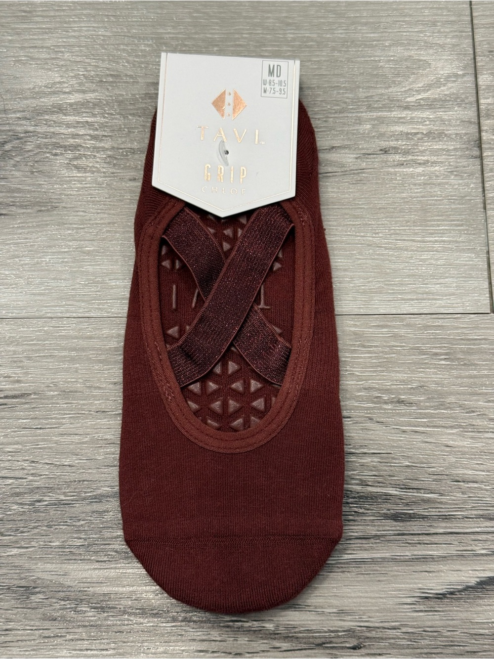 TAVI Chloe Grip Socks for Barre, Pilates, Yoga NWT Women’s Medium Burgundy